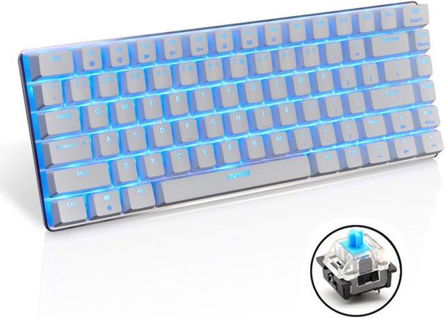 Ajazz AK33 Geek Mechanical Keyboard, 82 Keys Layout, Blue Switches, White  LED Backlit, Aluminum Portable Wired Gaming Keyboard, Pluggable Cable Games  Work Daily Use, Black : : Computers & Accessories