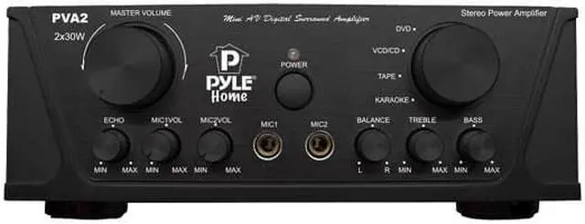Alt view image 3 of 7 - Pyle PVA2 60 Watts Hi-Fi Mini Stereo Amplifier