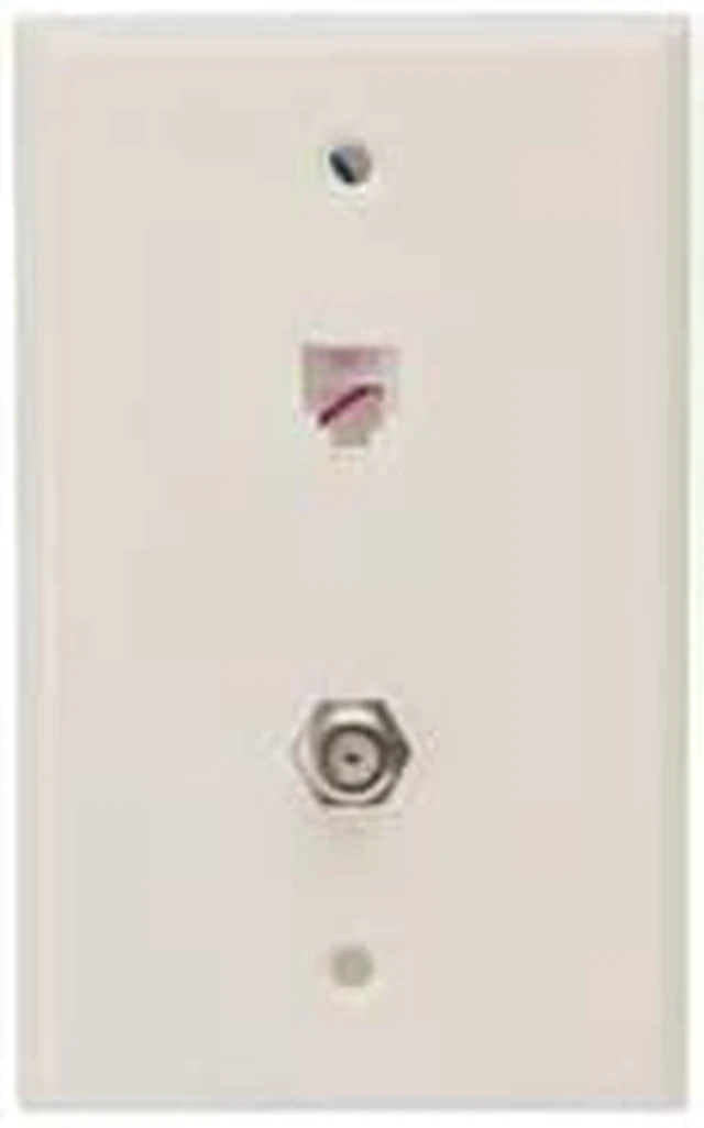 Main image of 4 Pair With F Connector Standard Plate Almond