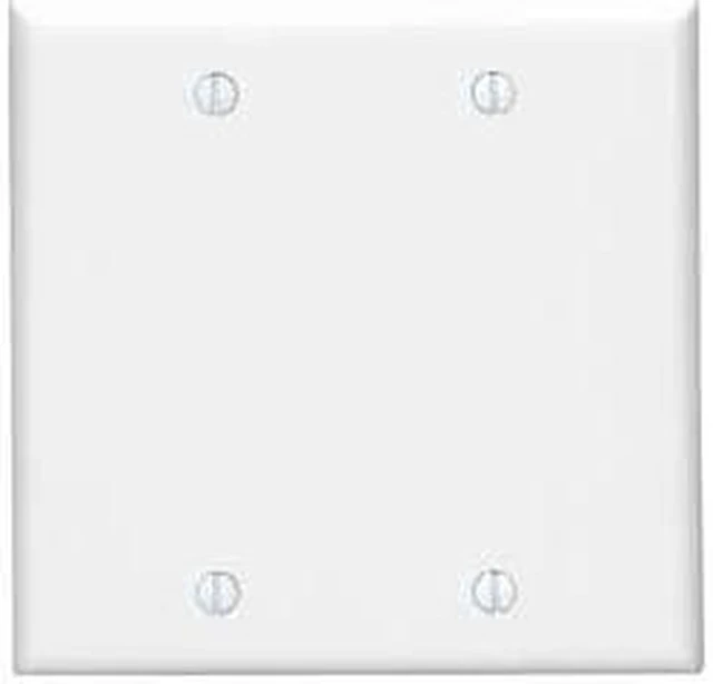 Alt view image 9 of 10 - Leviton 88025 White Two Gang Blank Wall Plate