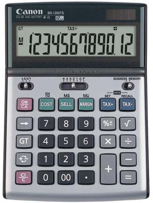 Alt view image 6 of 9 - Canon BS-1200TS Desktop Calculator 12-Digit LCD Display 8507A010