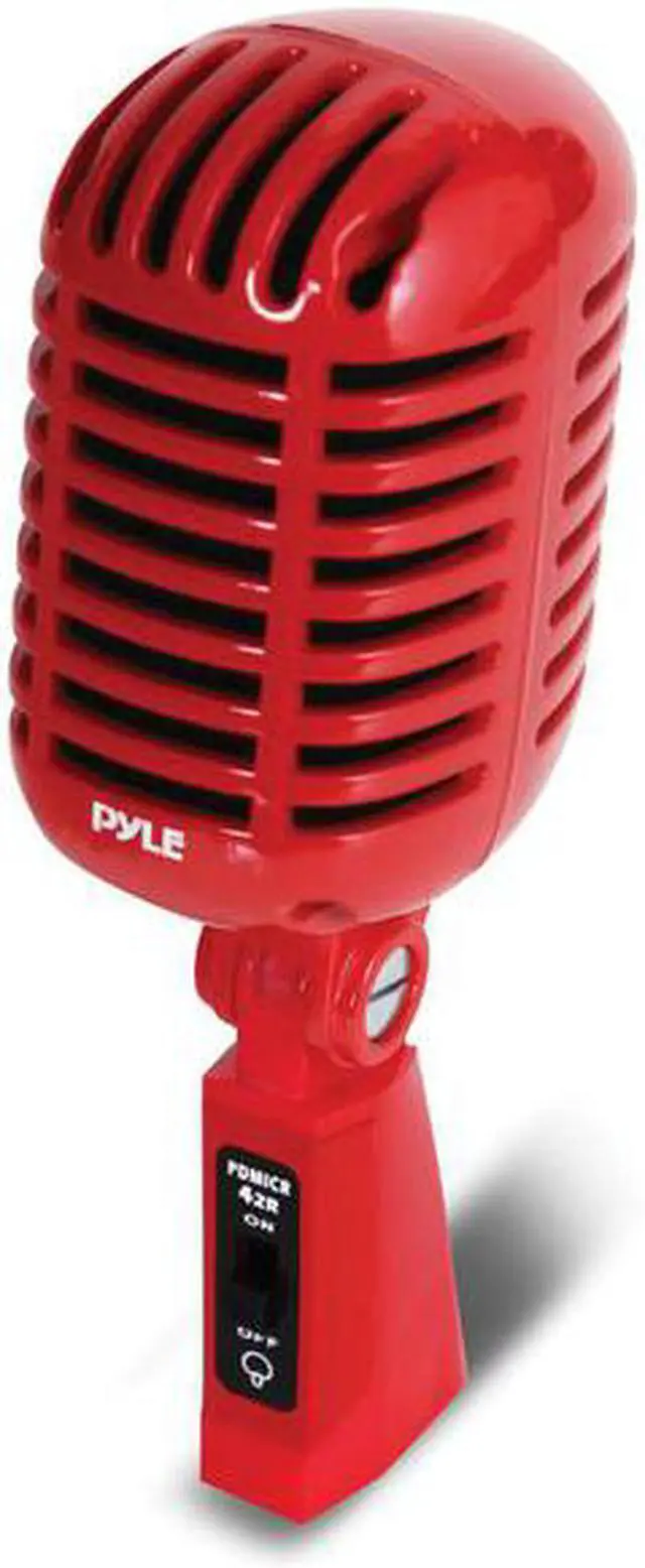 Alt view image 3 of 4 - Pyle Pro PDMICR42R Classic Retro Vintage-Style Dynamic Vocal Microphone (Red)