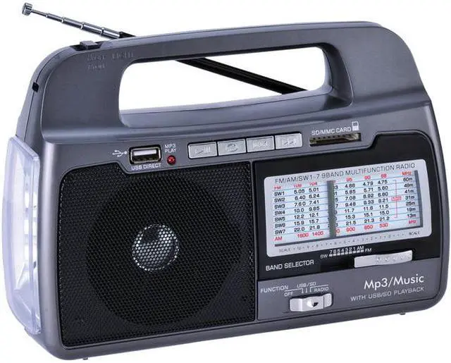 Alt view image 6 of 12 - Supersonic SC-1082 9-Band AM/FM/SW 1-7 Portable Radio
