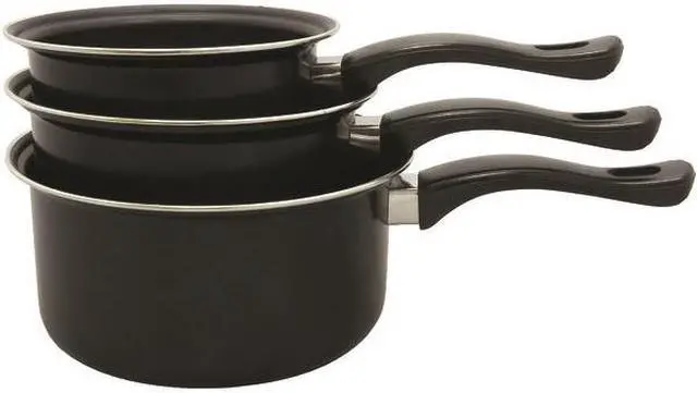 Main image of Brentwood Appliances BSP-161820 3-Piece Carbon Steel Saucepan Set