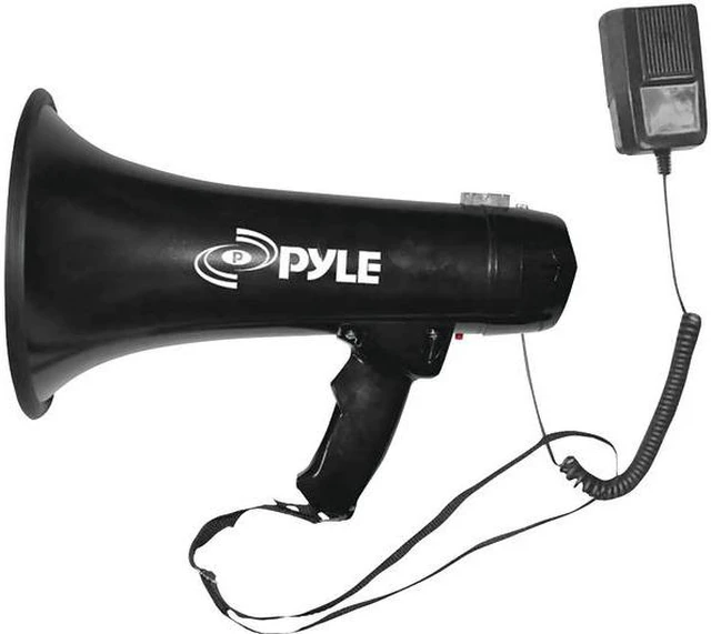 Alt view image 8 of 8 - Pyle 40W Megaphone with Aux/MP3 Input Talk, Siren & Music Modes, Handheld Microphone - PMP43IN
