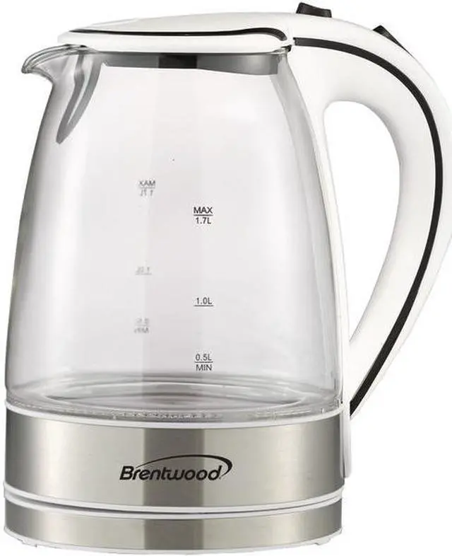 Alt view image 3 of 4 - Brentwood Appliances KT-1900W 1.7-Liter Cordless Tempered-Glass Electric Kettle (White)
