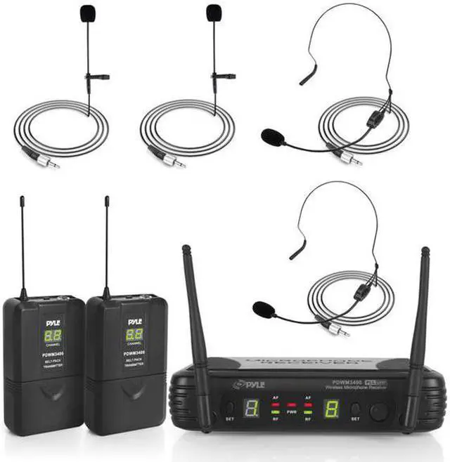 Main image of PYLE PDWM3400 Pyle UHF mic system 2 body packs 2 head sets