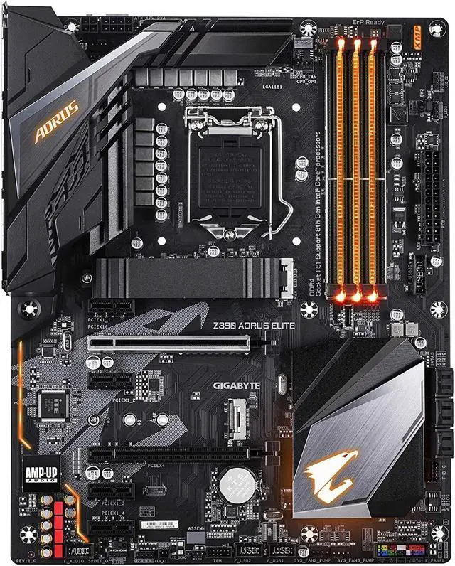 Alt view image 2 of 5 - GIGABYTE Z390 AORUS ELITE LGA 1151 (300 Series) Intel Z390 HDMI SATA 6Gb/s USB 3.1 ATX Intel Motherboard