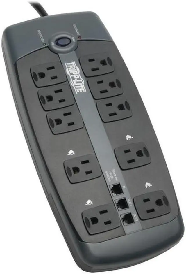 Alt view image 4 of 20 - Tripp Lite TLP1008TEL 8ft. 10 Outlets 2395 Joules Protect It! Surge Suppressor