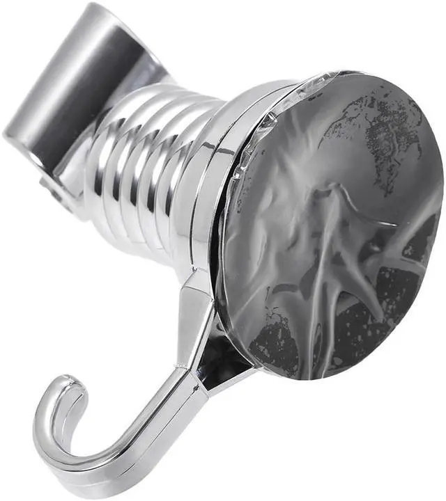 Alt view image 3 of 4 - Shower Head Holder Adjustable Suction Cup ABS Wall Mount Handheld Shower Bracket with Hook Adhesive Stick Disc