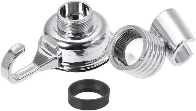 Alt view image 4 of 4 - Shower Head Holder Adjustable Suction Cup ABS Wall Mount Handheld Shower Bracket with Hook Adhesive Stick Disc