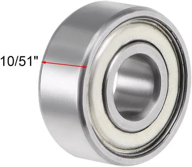 Alt view image 3 of 4 - R3ZZ Deep Groove Ball Bearing 3/16"x1/2"x10/51" Double Shielded ABEC-3 Bearings 10-Pack