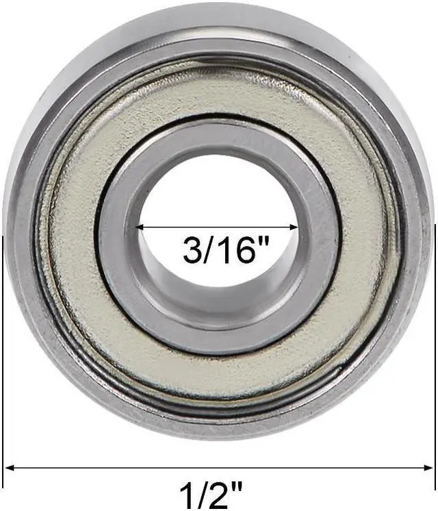 Alt view image 4 of 4 - R3ZZ Deep Groove Ball Bearing 3/16"x1/2"x10/51" Double Shielded ABEC-3 Bearings 10-Pack