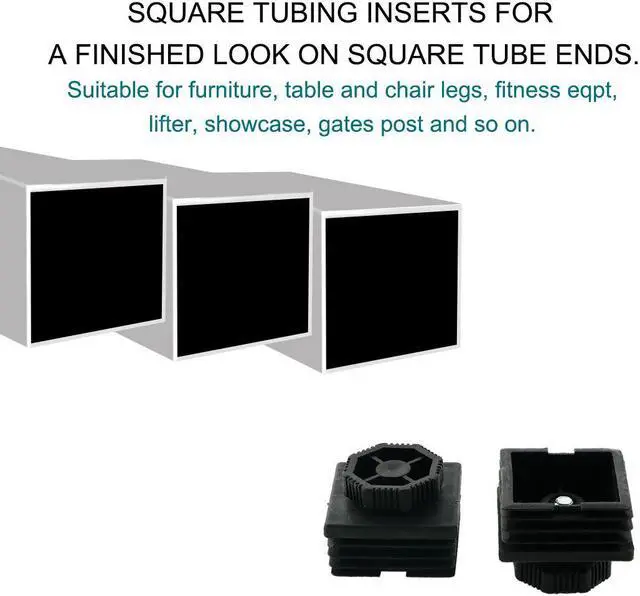 Alt view image 6 of 7 - Adjustable Leveling Feet 50 x 50mm Square Tube Insert Kit Furniture Glide 4 Sets