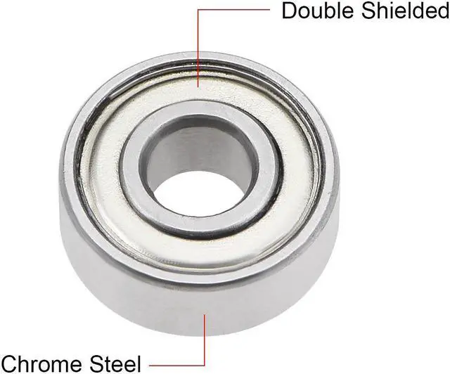 Alt view image 2 of 4 - R3ZZ Deep Groove Ball Bearing 3/16"x1/2"x10/51" Double Shielded ABEC-3 Bearings 10-Pack