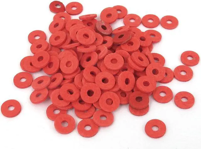 Main image of 2mmx6mmx1mm Fiber Motherboard Insulating Washers Insulation Spacer Red 100pcs