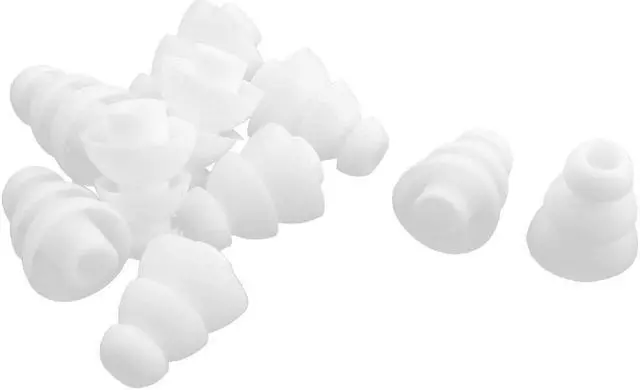 Main image of Unique Bargains Silicone Triple Flange in Ear Headphone Cover Earphone Cushion Replacement White 10 Pcs