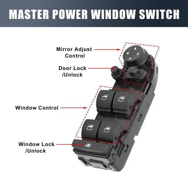 Alt view image 3 of 7 - 61319216049 Automobile New Front Left Side Master Power Window Control Switch for 2013-2015 BMW X1