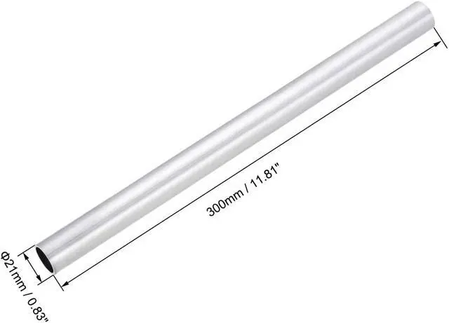 Alt view image 2 of 3 - 6063 Aluminum Round Tube 21mm OD 18mm Inner Dia 300mm Length Seamless Straight Tubing 3 Pcs