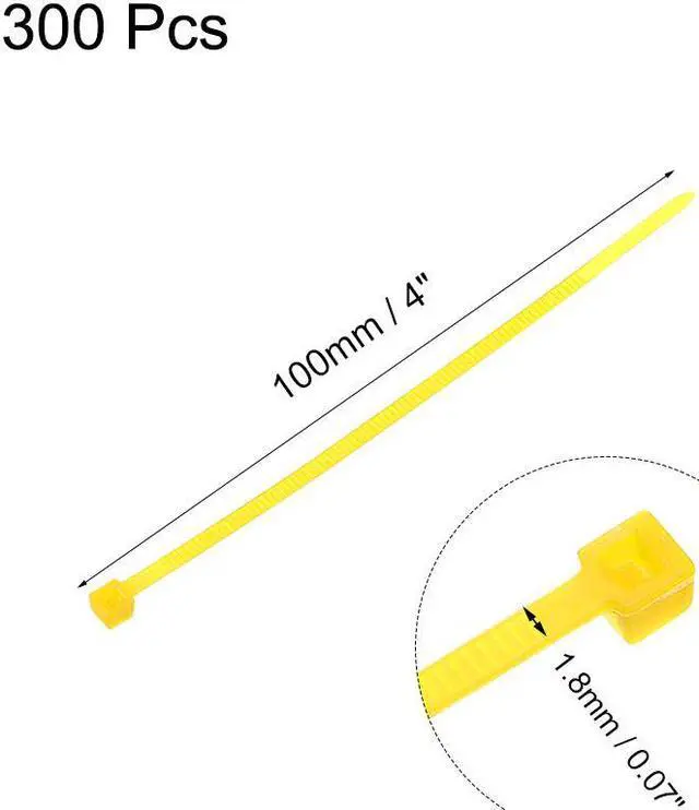Alt view image 2 of 3 - Cable Zip Ties 100mmx1.8mm Self-Locking Nylon Tie Wraps Yellow 300pcs