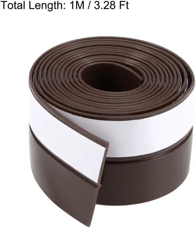 Alt view image 2 of 4 - 25mm Width 1M Long Self Adhesive Weather Stripping Frameless Door Bottom Seal for Doors and Windows (Brown)