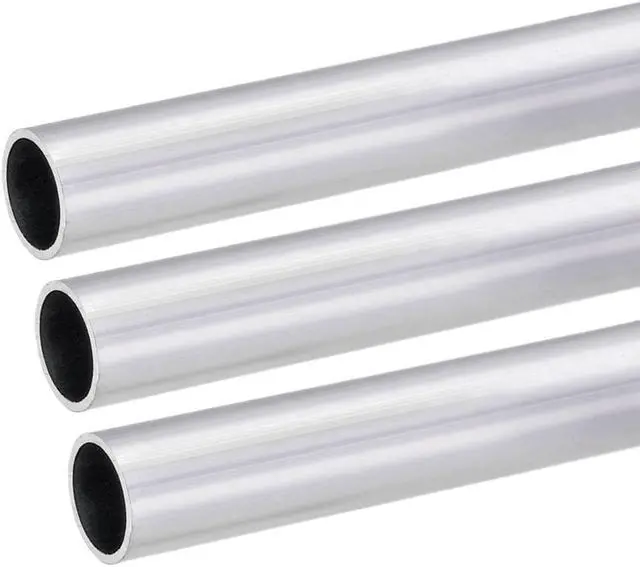 Main image of 6063 Aluminum Round Tube 21mm OD 18mm Inner Dia 300mm Length Seamless Straight Tubing 3 Pcs