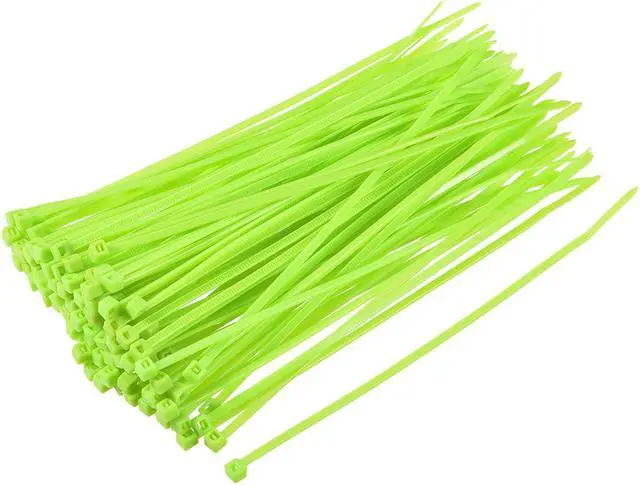 Main image of 120pcs Cable Zip Ties 6 Inch x 0.1 Inch Self-Locking Nylon Tie Wraps Fluorescent Green