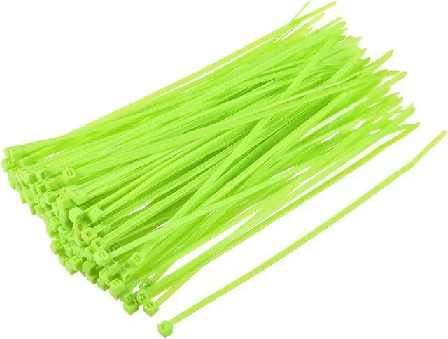 Main image of 80pcs Cable Zip Ties 6 Inch x 0.1 Inch Self-Locking Nylon Tie Wraps Fluorescent Green