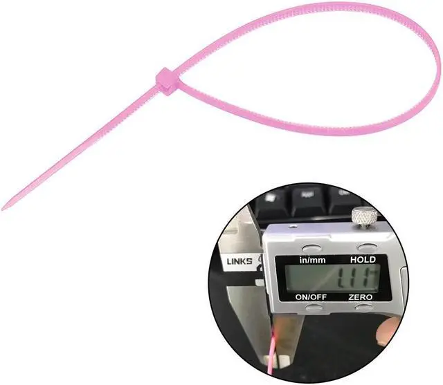 Alt view image 3 of 3 - Cable Zip Ties 200mmx2.5mm Self-Locking Nylon Tie Wraps Pink 100pcs