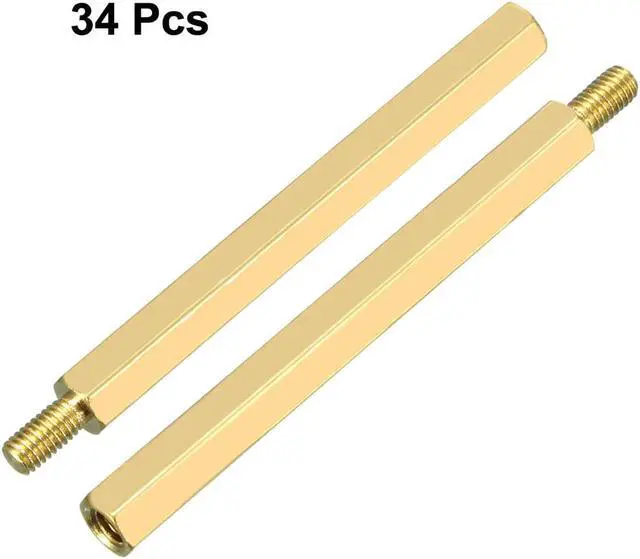 Alt view image 3 of 5 - Unique Bargains 34pcs M3 45+6mm Female Male Thread Brass Hex Standoff Spacer Screws PCB Pillar