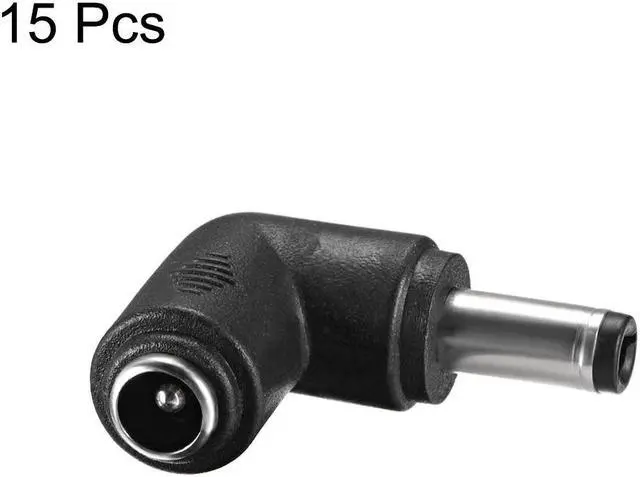 Alt view image 3 of 3 - DC Power Connector 90 Degree Right Angle 5.5mm x 2.5mm Male to 5.5mm x 2.1mm Female Coupler Adapter Converter 15Pcs