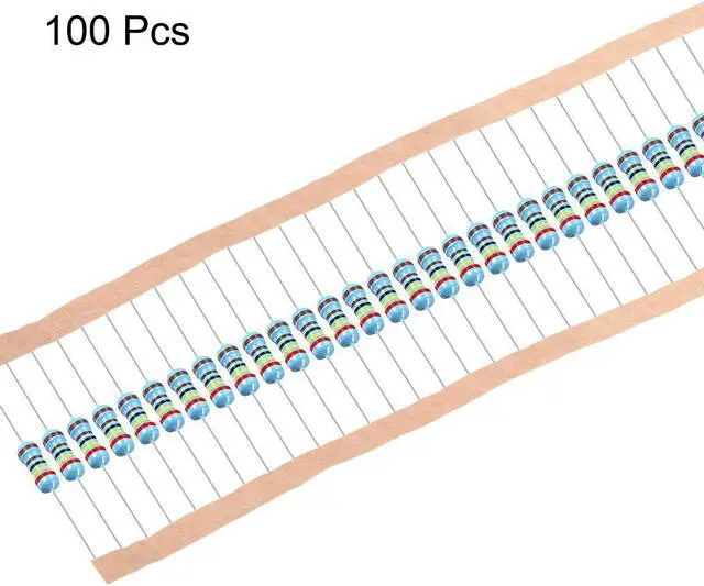 Alt view image 3 of 4 - 1/2W 2.4K Ohm Metal Film Resistors 0.5W 1% Tolerances 5 Color Bands 100 Pcs
