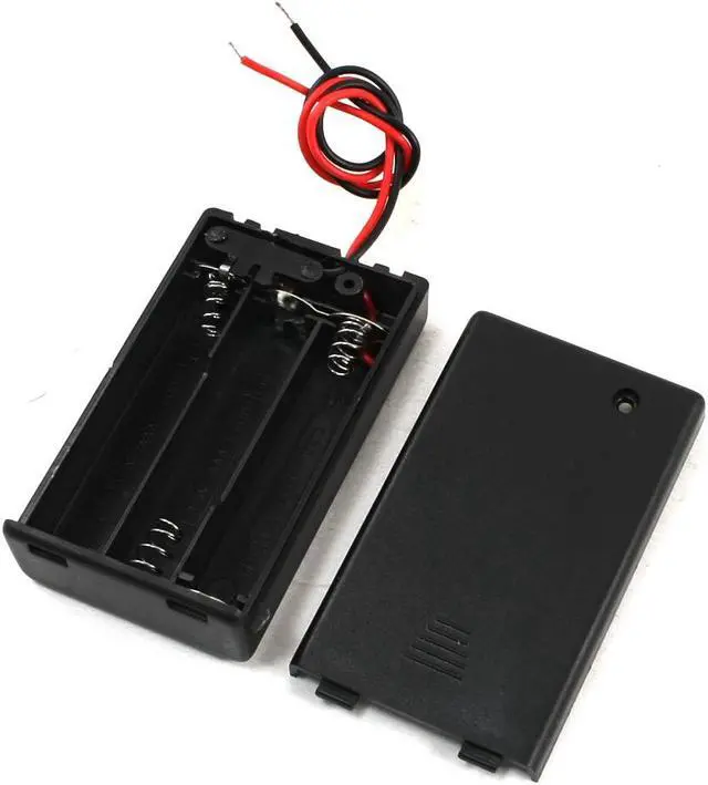 Main image of 2Pcs ON/OFF Switch Two Leads Battery Holder for 3 x 1.5V AAA Batteries