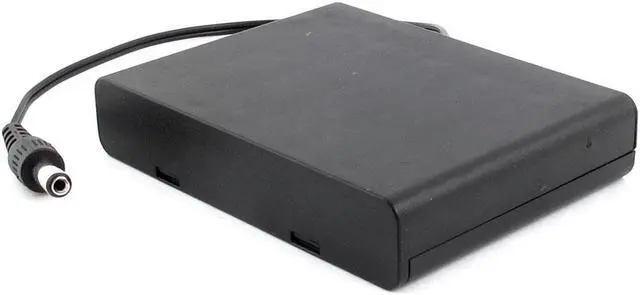 Alt view image 3 of 3 - 2.1 x 5.5mm Male 6 Capacity 9V Plastic Case Box Holder w Cover for AA Battery