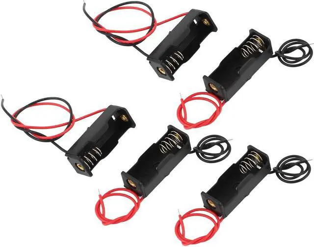 Main image of 5Pcs 12V 23A Wire Leads Black Plastic Spring Clip Battery Holder