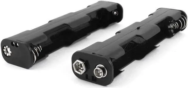 Alt view image 2 of 2 - Plastic Double Side 4 x 1.5V AA Battery Holder Storage Box 2 Pcs Black