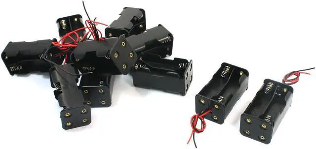 Main image of 10 Pcs Open Frame Two Sides 4 x 1.5V AA Battery Holder Case Container Plastic Storage Box