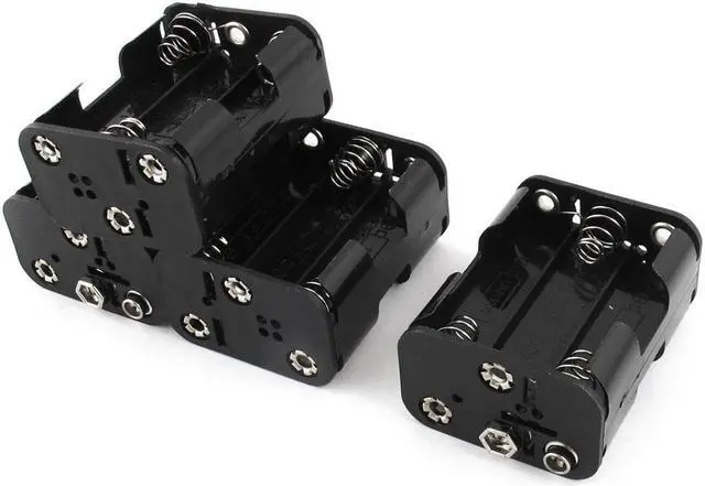 Main image of Double Side 6 x 1.5V AA Battery Holder Storage Case Box Black 4Pcs