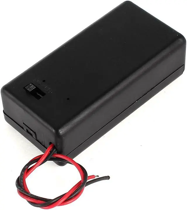 Alt view image 2 of 2 - Black Plastic 9V Battery Holder Storage Case ON/OFF Switch w Cap