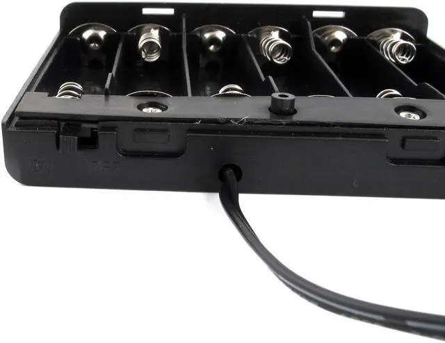 Alt view image 2 of 3 - 2.1 x 5.5mm Male 6 Capacity 9V Plastic Case Box Holder w Cover for AA Battery