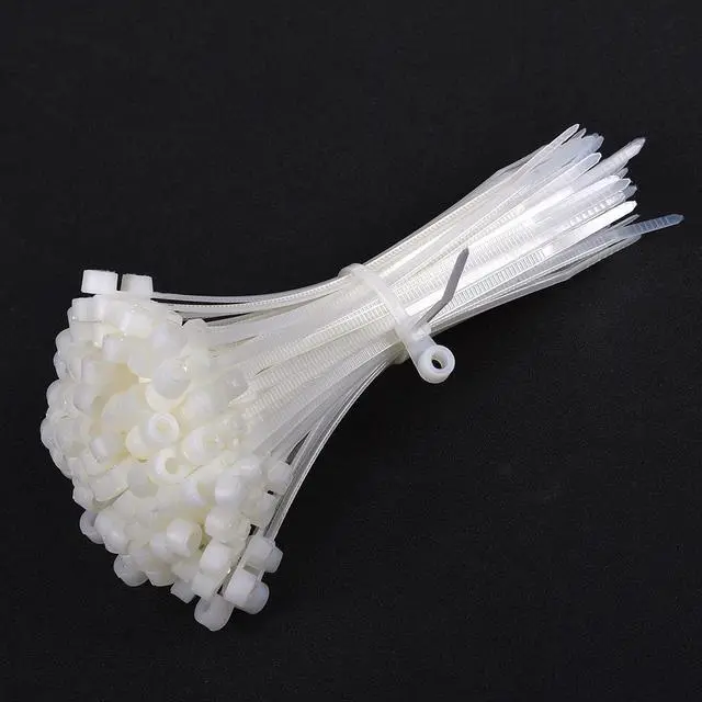 Alt view image 3 of 4 - Mount Head Cable Zip Ties 4 Inch Screw Hole Nylon Wire Strap White 60pcs