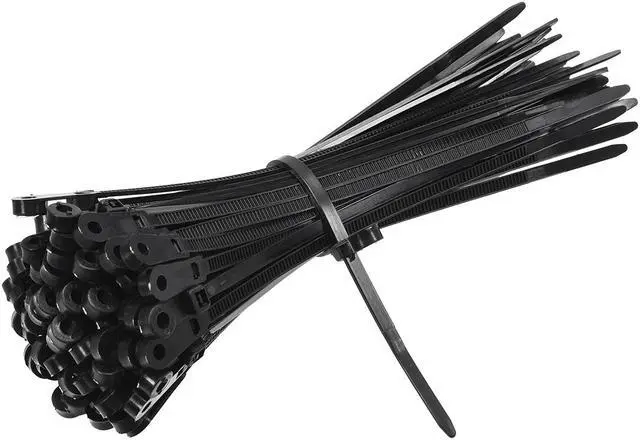Alt view image 3 of 4 - Mount Head Cable Zip Ties 6 Inch Screw Hole Nylon Wire Strap Black 80pcs