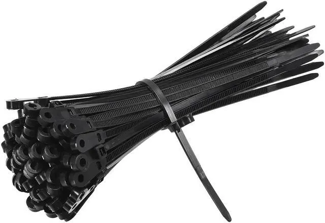 Alt view image 3 of 4 - Mount Head Cable Zip Ties 6 Inch Screw Hole Nylon Wire Strap Black 50pcs