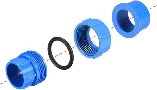 Alt view image 3 of 3 - 40mm X 40mm Pipe Fitting Union Solvent Socket Quick Connector Blue