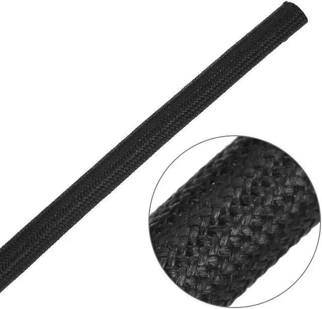 Alt view image 3 of 5 - Insulation Braid Sleeve, 16.4Ft-6mm High TEMP Silicone Fiberglass Sleeve Black