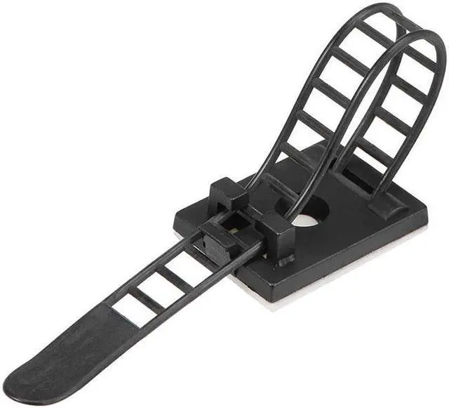 Main image of Adjustable Self Adhesive Cable Clips Wire Organizer W Optional Screw Mount for Electric Wiring Fasten Cable Tie 91x8mm Black 25pcs
