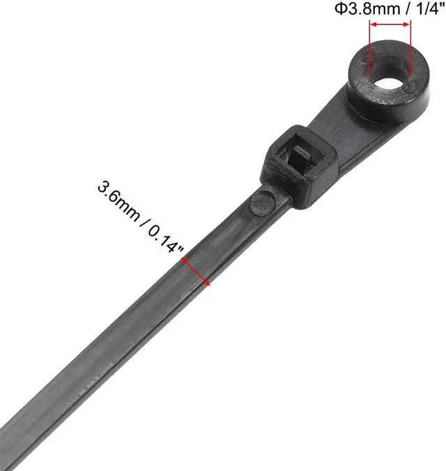 Alt view image 4 of 4 - Mount Head Cable Zip Ties 6 Inch Screw Hole Nylon Wire Strap Black 50pcs