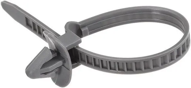 Alt view image 3 of 3 - Cable Zip Ties 4.7 Inch Push Mount Winged Nylon Wire Cord Strap Grey 120pcs