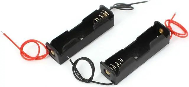 Main image of 6" Wire Leads Black 1 x 1.5V AA Battery Batteries Holder Case 2Pcs