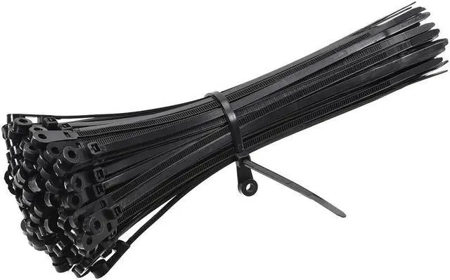 Alt view image 3 of 4 - Mount Head Cable Zip Ties 10 Inch Screw Hole Nylon Wire Strap Black 50pcs